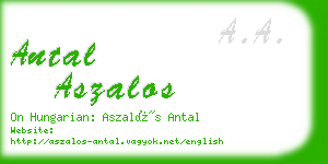 antal aszalos business card